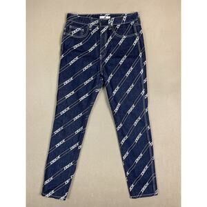 Jordache Jeans Womens 28 Blue Vintage Crop Diagonal Logo Casual‎ Denim Adult